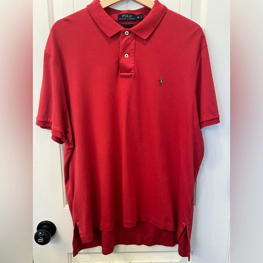 Men's Polo Ralph Lauren Red Pima Soft Touch Polo Shirt XL
